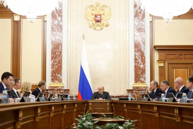 Russia Mishustin Government 9202553 09.07.2026 Russian Prime Minister Mikhail Mishustin chairs a meeting with members of the government in Moscow, Russia. Dmitry Astakhov Sputnik Moscow Russia  Copyright: xDmitryxAstakhovx