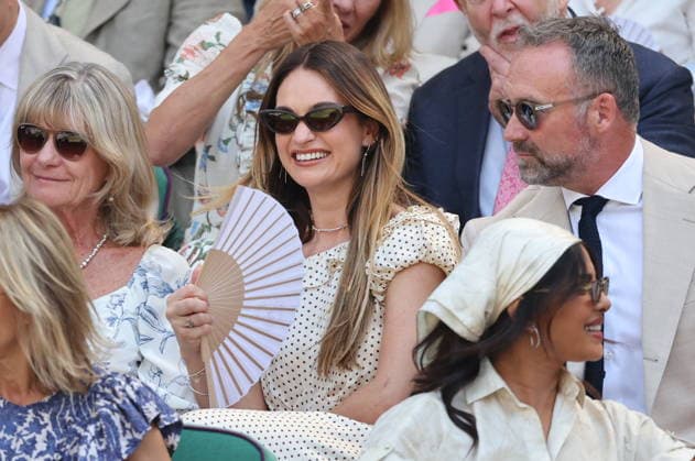 . 09 07 2026. London, United Kingdom. Lily James in the Royal Box on day eleven of the Wimbledon Tennis Championships in London.  xStephenxLockx xi-Imagesx IIM-26895-0024