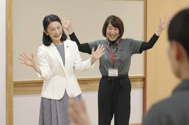 Crown Princess Kiko visits facility for disabled in western Japan Japan s Crown Princess Kiko (L) visits a facility run by a nonprofit organization for disabled people in Hoki in Tottori Prefecture, western Japan, on July 9, 2026. (Pool photo)  A14AA0005622318P