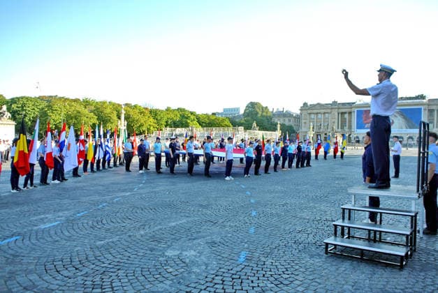 14 July Parade Rehearsal on Champs-Elysees - Paris Rehearsal on the Champs-Elysées of the troops participating in the parade of July 14, the national holiday and last July 14 of President Macron Paris 09 July 2026 Photo by Karim Aït Adjedjou ABACAPRESS.COM Paris Ile-de-France France  Copyright: xAitxAdjedjouxKarim ABACAx