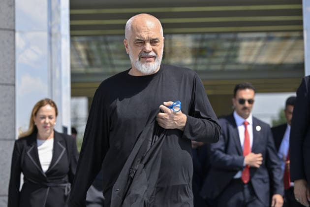 ? NATO Ankara Summit ANKARA, TURKIYE - JULY 09: Albanian Prime Minister Edi Rama departs from Esenboga Airport after attending the 36th NATO Heads of State and Government Summit in Ankara, Turkiye on July 09, 2026. Ismail Kaplan Anadolu Ankara Turkey. Editorial use only. Please get in touch for any other usage.  Copyright: x2026xAnadoluxIsmailxKaplanx