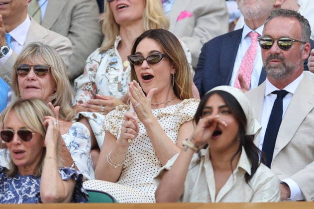. 09 07 2026. London, United Kingdom. Actress Lily James in the Royal Box on day eleven of the Wimbledon Tennis Championships in London.  xStephenxLockx xi-Imagesx IIM-26895-0040