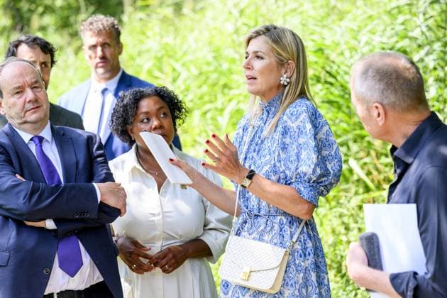 Queen Maxima and Minister Vijlbrief During Working Visit - Amsterdam Queen Maxima and Minister of Social Affairs and Employment Hans Vijlbrief visit the Zuidoost district in Amsterdam as part of the Debt-Free Neighbourhood approach to share knowledge regarding area-based working, scaling up successful initiatives, and cooperation with the Foundation for Financial Health in the Netherlands (SFGN) in Amsterdam, The Netherlands on July 9, 2026. Photo by Bruno Press ABACAPRESS.COM Netherlands  Copyright: xBrunoxPress ABACAx