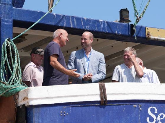 Prince of Wales visit to Hastings The Prince of Wales (3rd left) meets fishermen while on a fishing boat in the Old Town, during his visit to Hastings, East Sussex, to highlight the town s fishing community and the vital work of local youth-led and community-driven organisations. Picture date: Thursday July 9, 2026., Credit:Gareth Fuller PA ROTA - B68 Avalon UK, Hastings  Copyright: xGarethxFullerx xPAxROTAx-xB68x xAvalonx 1115505441