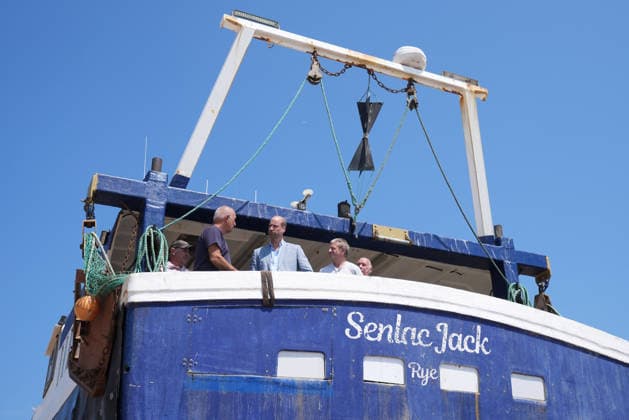 Prince of Wales visit to Hastings The Prince of Wales (centre) meets fishermen while on a fishing boat in the Old Town, during his visit to Hastings, East Sussex, to highlight the town s fishing community and the vital work of local youth-led and community-driven organisations. Picture date: Thursday July 9, 2026., Credit:Gareth Fuller PA ROTA - B68 Avalon UK, Hastings  Copyright: xGarethxFullerx xPAxROTAx-xB68x xAvalonx 1115505537