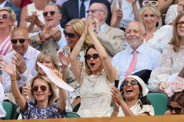 . 09 07 2026. London, United Kingdom. Lily James on day eleven of the Wimbledon Tennis Championships in London.  xStephenxLockx xi-Imagesx IIM-26895-0048