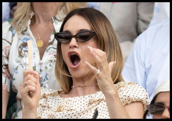 . 09 07 2026. London, United Kingdom. Actress Lily James watching the Ladies semi-finals from the Royal Box on day eleven of the Wimbledon Tennis Championships in London.  xStephenxLockx xi-Imagesx IIM-26895-0054