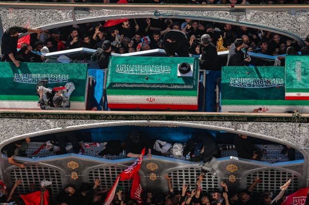 Farewell ceremony held for the late Iranian leader Khamenei in the Iranian city of Mashhad MASHHAD, IRAN - JULY 9: (RESTRICTIONS: No Access Israel Media Persian Language TV Stations Outside Iran Strictly No Access BBC Persian VOA Persian Manoto TV Iran International TV) (----EDITORIAL USE ONLY MANDATORY CREDIT - IRANIAN LEADER PRESS OFFICE HANDOUT - NO MARKETING NO ADVERTISING CAMPAIGNS - DISTRIBUTED AS A SERVICE TO CLIENTS----) An aerial view of thousands of people, holding flags and posters, gather to participate in the funeral ceremony for the late Iranian Supreme Leader Ali Khamenei, who was killed in a joint U.S.-Israeli airstrike, in Mashhad, Iran on July 9, 2026. Iranian Leader Press Office Handout Anadolu Mashhad Iran. Edit  Copyright: x2026xAnadoluxIranianxLeaderxPressxOfficex xHandoutx