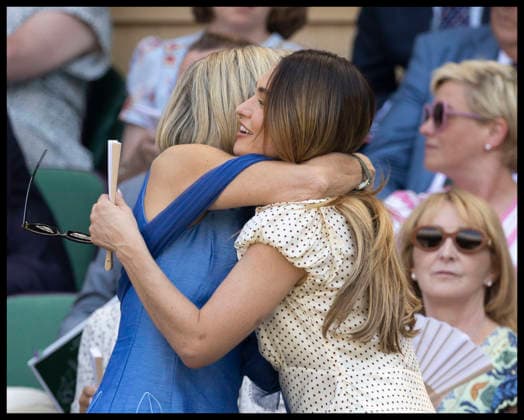 . 09 07 2026. London, United Kingdom. Actress Lily James with journalist Emily Maitlis in the Royal Box on day eleven of the Wimbledon Tennis Championships in London.  xStephenxLockx xi-Imagesx IIM-26895-0058