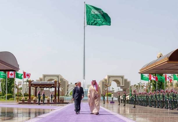 Saudi crown prince receives Canadian prime minister in Jeddah Saudi Crown Prince Mohammed bin Salman receives Canadian Prime Minister Mark Carney during an official welcoming ceremony in Jeddah, Saudi Arabia, on July 9, 2026. Carney is visiting the kingdom for talks on strengthening bilateral relations and cooperation across a number of issues. Photo by Saudi Press Agency Gaza city Gaza Strip Saudi Arabia 090726_Saudi_SPO_00(1) Copyright: xapaimagesxSaudixPressxAgencyx xapaimagesx