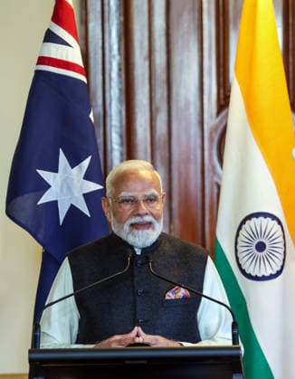 PM Modi speaks during the joint press meet Melbourne, Jul 09 (ANI): Prime Minister Narendra Modi speaks during the joint press meet, in Melbourne on Thursday. (DPR PMO ANI Photo) Melbourne Australia Copyright: xANIx ANI_20260709099