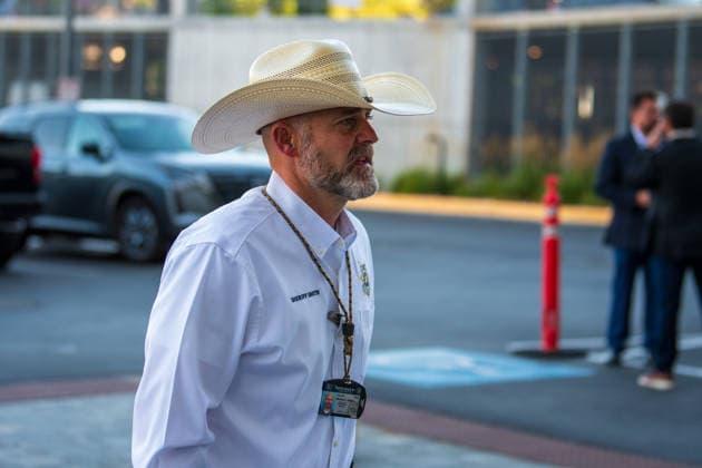 July 9, 2026, Provo, Utah, USA: UTAH COUNTY SHERIFF MIKE SMITH arrives at the Fourth District Court during the fourth day of the preliminary hearing in the Tyler Robinson case. Provo USA  - ZUMAm292 20260709_znp_m292_002 Copyright: xCharlesxMcClintockxWilsonx