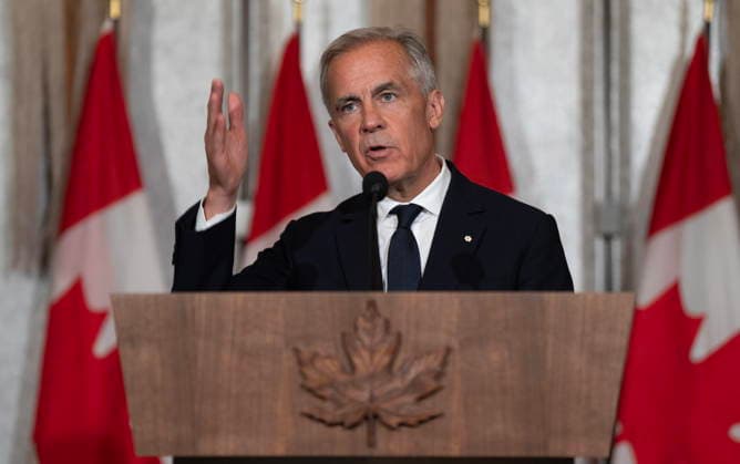 July 9, 2026, Jeddah, Saudi Arabia: Prime Minister Mark Carney speaks during a media availability in Jeddah, Saudi Arabia, Thursday, July 9, 2026. Jeddah Saudi Arabia  - ZUMAc35_ 20260709_zaf_c35_027 Copyright: xAdrianxWyldx