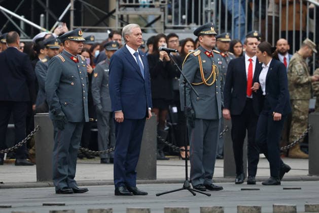 Santiago, July 9, 2026 President José Antonio Kast participates in the 2026 Oath to the Flag ceremony at the Plaza de la Ciudadanía Diego Martin Aton Chile, Aton 1171140 jpeg  Copyright: DIEGOxMARTIN ATONxCHILE