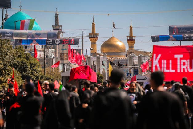 July 9, 2026, Mashhad, Razavi Khorasan, Iran: Crowds of mourners attending a funeral procession for Iran s slain supreme leader Ali Khamenei and members of his family, before he is buried at the Shrine of Imam Reza, Iran s most revered place of worship, in Mashhad on July 9, 2026. Braving sweltering heat and calling for revenge, Iranians loyal to the Islamic Republic massed on July 9 for the burial of slain supreme leader Ali Khamenei in his hometown of Mashhad. Khamenei will be buried in his hometown of Mashhad, home to the shrine of Imam Reza, Iran s holiest Shia Muslim site, following several days of ceremonies and processions across the country. Mashhad Iran - ZUMAi98_ 20260709_zih_i98_001 Copyright: xIranianxSupremexLeader SxOfficex