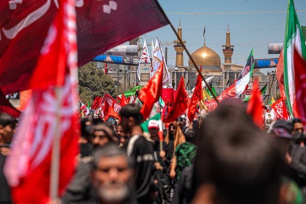 July 9, 2026, Mashhad, Razavi Khorasan, Iran: Crowds of mourners attending a funeral procession for Iran s slain supreme leader Ali Khamenei and members of his family, before he is buried at the Shrine of Imam Reza, Iran s most revered place of worship, in Mashhad on July 9, 2026. Braving sweltering heat and calling for revenge, Iranians loyal to the Islamic Republic massed on July 9 for the burial of slain supreme leader Ali Khamenei in his hometown of Mashhad. Khamenei will be buried in his hometown of Mashhad, home to the shrine of Imam Reza, Iran s holiest Shia Muslim site, following several days of ceremonies and processions across the country. Mashhad Iran - ZUMAi98_ 20260709_zih_i98_008 Copyright: xIranianxSupremexLeader SxOfficex