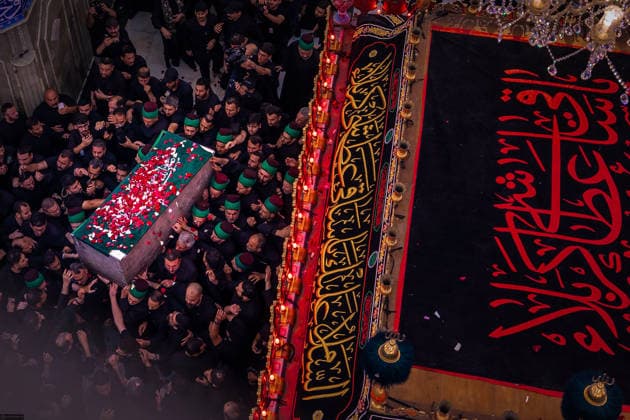 July 9, 2026, Karbala, Iraq: Mourners carry the coffin of Iran s late supreme leader Ayatollah Ali Khamenei as they take part in the funeral procession at the Imam Hussein Shrine in Karbala early on July 9, 2026. Iranians were preparing on July 9 to bury their slain leader Ali Khamenei in his hometown of Mashhad in northeast Iran, as new US strikes threatened to trigger a fresh escalation in the Middle East war. The late leader s burial follows a multi-day funeral ceremony that attracted millions of mourners across various cities in both Iran and Iraq. Karbala Iraq - ZUMAi98_ 20260709_zih_i98_077 Copyright: xIranianxSupremexLeader SxOfficex