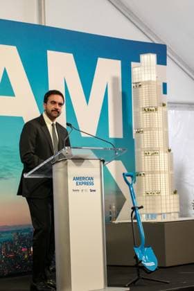 New York, NY- July 9: Mayor Zohran Mamdani Speaks Breaks Ground at American Express (Amex) Ceremony for a New Corporate Headquarters at 2 World Trade Center on July 9 2026 Credit: Camara Porter USA - ZUMAa123 20260709_zaa_a123_188 Copyright: xAdMediax