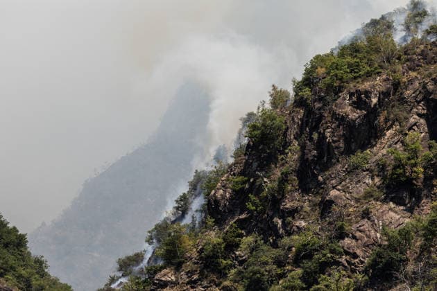Wildfires rage for 10th day in northern Italy PREMOSELLO CHIOVENDA, ITALY - JULY 9: A wildfire burns through the mountains of Val Mastallone and Alta Valsesia, near Cravagliana, Piedmont, Italy on July 9, 2026. The blaze has been raging for ten days, destroying hundreds of hectares of land in the last 24 hours alone. Despite the deployment of Canadair firefighting aircraft, the fire remains out of control, fueled by strong winds, a prolonged lack of rainfall, and recent extremely high temperatures. Andrea Carrubba Anadolu Piedmont Italy. Editorial use only. Please get in touch for any other usage.  Copyright: x2026xAnadoluxAndreaxCarrubbax