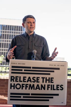 July 9, 2026, Austin, Tx, United States: U.S. Senate candidate JAMES TALARICO holds a press conference across from opponent Republican Texas Attorney General Ken Paxton s office in downtown Austin on July 9, 2026. Democrat Talarico criticized AG Paxton s handling of a Waco child predator case that landed the guilty perpetrator less than 30 days in jail. Austin United States  - ZUMAd150 20260709_znp_d150_002 Copyright: xBobxDaemmrichx