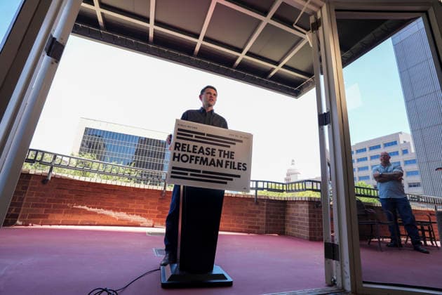 July 9, 2026, Austin, Tx, United States: U.S. Senate candidate JAMES TALARICO holds a press conference across from opponent Republican Texas Attorney General Ken Paxton s office in downtown Austin on July 9, 2026. Democrat Talarico criticized AG Paxton s handling of a Waco child predator case that landed the guilty perpetrator less than 30 days in jail. Austin United States  - ZUMAd150 20260709_znp_d150_005 Copyright: xBobxDaemmrichx