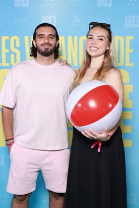 Les Vacances De Golo Et Ritchie Photocall - Paris Hicham El Amrani and Gaelle Quiquempoix Aka Les Babes attend the photocall for the premiere of Les Vacances De Golo Et Ritchie held at the UGC Bercy in Paris, France on July 9, 2026. Photo by David BoyerBACAPRESS.COM Paris France  Copyright: xBoyerxDavid ABACAx