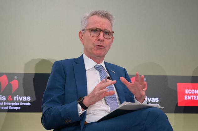 Second day of the 30th Annual Economist Government Roundtable in Athens Geoffrey Pyatt, senior managing director of McLarty Associates, speaks during the second day of the 30th Annual Economist Government Roundtable at the Grand Resort Lagonissi in Athens, Greece, on July 9, 2026. Athens Greece Copyright: xNicolasxKoutsokostasxNicolasxKoutsokostasx DSC_202607090364