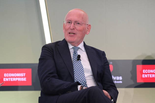 Second day of the 30th Annual Economist Government Roundtable in Athens Former Executive Vice President of the European Commission Frans Timmermans speaks during the second day of the 30th Annual Economist Government Roundtable at the Grand Resort Lagonissi in Athens, Greece, on July 9, 2026. Athens Greece Copyright: xNicolasxKoutsokostasxNicolasxKoutsokostasx DSC_202607091385