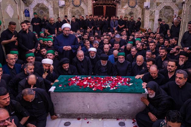 Mourners gather around the casket of Iran s late Supreme Leader Ayatollah Ali Khamenei in the city of Mashhad in Iran on Thursday, July 9, 2026. His body will be laid to rest at the shrine of Imam Reza, one of Iran s most revered Islamic sites. Khamenei and members of his family were killed on February 28 during U.S.-Israeli airstrikes at the onset of the war.  IRN2026070902 IranianxSupremexLeader SxOffice