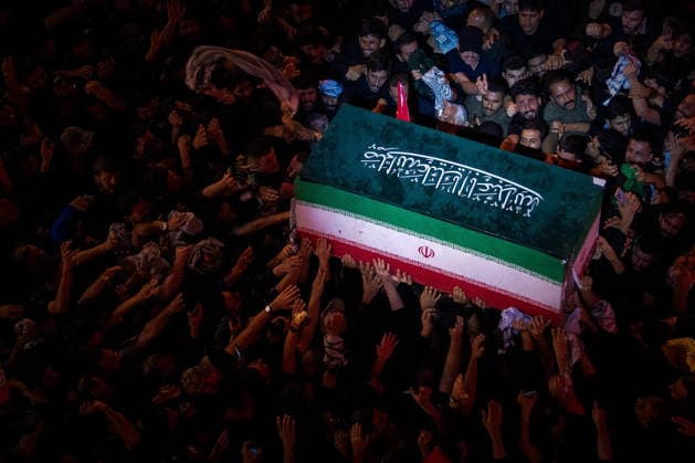 Mourners carrying the coffin of Iran s late Supreme Leader Ayatollah Ali Khamenei in the city of Mashhad in Iran on Thursday, July 9, 2026. His body will be laid to rest at the shrine of Imam Reza, one of Iran s most revered Islamic sites. Khamenei and members of his family were assassinated on February 28 during U.S.-Israeli airstrikes at the onset of the war. Thousands of mourners filled Mashhad Iran s spiritual capital and its second‘largest city marking the conclusion of a six‘day state funeral that began on July 4 and spanned multiple cities across Iran and Iraq.  IRN2026070903 IranianxSupremexLeader SxOffice