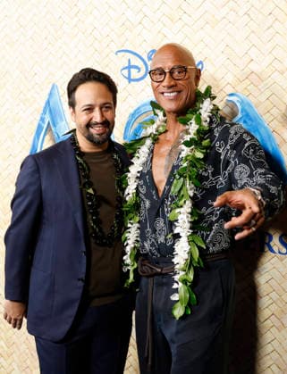 Lin-Manuel Miranda and Dwayne Johnson arrives on the red carpet for Disney s Moana New York Screening at United Palace Theater on Thursday, July 9, 2026 in New York City.  NYP20260709105 JOHNxANGELILLO