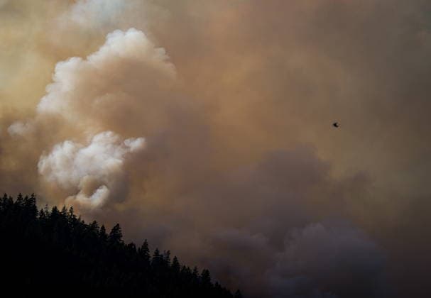 July 9, 2026, Boston Bar, Bc, CANADA: A helicopter is used to survey the Brunswick Creek wildfire in Boston Bar, B.C., on Thursday, July 9, 2026. Boston Bar CANADA  - ZUMAc35_ 20260709_zaf_c35_067 Copyright: xDarrylxDyckx