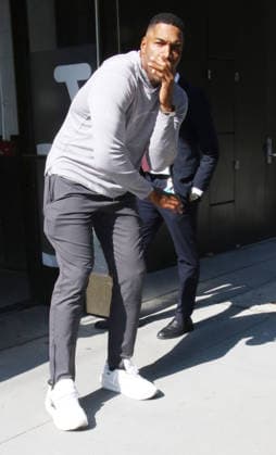 A playful Michael Strahan gets down and strikes a pose at Good Morning America Featuring: Michael Strahan Where: New York City, New York, United States When: 09 Jul 2026 Credit: Roger Wong INSTARimages EDITORIAL USE ONLY. NOT FOR USE BY NEWSPAPERS BASED IN THE UK. Copyright: xx instar55841660