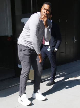 A playful Michael Strahan gets down and strikes a pose at Good Morning America Featuring: Michael Strahan Where: New York City, New York, United States When: 09 Jul 2026 Credit: Roger Wong INSTARimages EDITORIAL USE ONLY. NOT FOR USE BY NEWSPAPERS BASED IN THE UK. Copyright: xx instar55841661