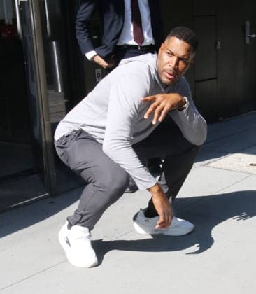 A playful Michael Strahan gets down and strikes a pose at Good Morning America Featuring: Michael Strahan Where: New York City, New York, United States When: 09 Jul 2026 Credit: Roger Wong INSTARimages EDITORIAL USE ONLY. NOT FOR USE BY NEWSPAPERS BASED IN THE UK. Copyright: xx instar55841662