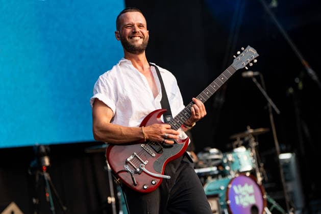 Harry McVeigh of White Lies performs at Outdoor Summer Season, Alexandra Palace on July 09, 2026 in London, England. LONDON, ENGLAND - JULY 09: Harry McVeigh of White Lies performs at Outdoor Summer Season, Alexandra Palace on July 09, 2026 in London, England., Credit:Pupat Chenaksara Avalon United Kingdom, London, Alexandra Palace Park  Copyright: xPupatxChenaksarax xAvalonx 1115599180
