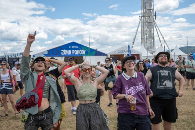 Pohoda festival day 2 in Trencin - 09 Jul 2026 Group of participants seen dancing during the Pohoda Festival 2026 at Trencin Airport. Pohoda festival the biggest open-air summer music festival in Slovakia, celebrates 30th anniversary. Trencin Slovakia Copyright: xTomasxTkacikx xSOPAxImagesx 20260709-Pohoda-day2-1