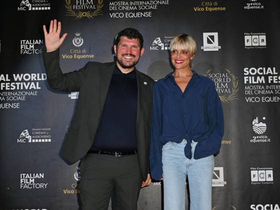 Micaela Ramazzotti receives the Lifetime Achievement Award at the 2026 Social Film Festival - 09 Jul 2026 Micaela Ramazzotti and Giuseppe Alessio Nuzzo attend the 2026 Social Film Festival. Vico Equense Italy Copyright: xAntoninoxD Espositox xSOPAxImagesx DSC_4959