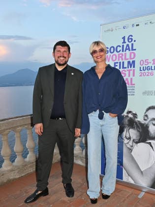 Micaela Ramazzotti receives the Lifetime Achievement Award at the 2026 Social Film Festival - 09 Jul 2026 Micaela Ramazzotti and Giuseppe Alessio Nuzzo attend the 2026 Social Film Festival. Vico Equense Italy Copyright: xAntoninoxD Espositox xSOPAxImagesx DSC_4634