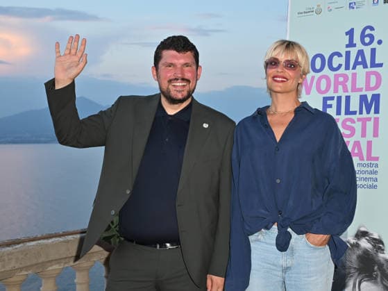 Micaela Ramazzotti receives the Lifetime Achievement Award at the 2026 Social Film Festival - 09 Jul 2026 Micaela Ramazzotti and Giuseppe Alessio Nuzzo attend the 2026 Social Film Festival. Vico Equense Italy Copyright: xAntoninoxD Espositox xSOPAxImagesx DSC_4645