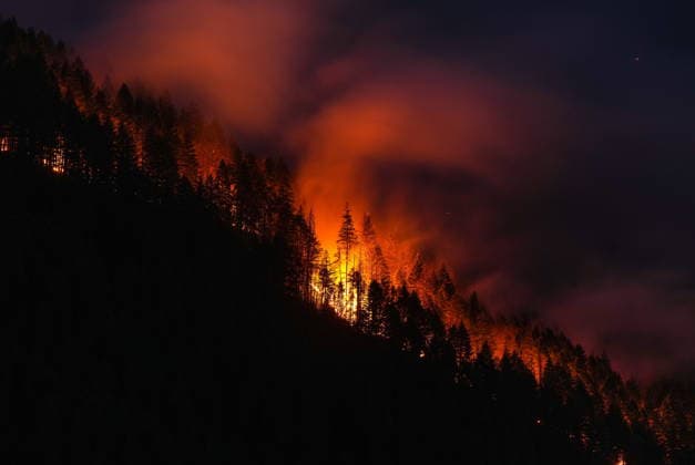 July 9, 2026, Boston Bar, Bc, CANADA: The Brunswick Creek wildfire consumes trees on a mountainside, in Boston Bar, B.C., on Thursday, July 9, 2026. Boston Bar CANADA  - ZUMAc35_ 20260709_zaf_c35_111 Copyright: xDarrylxDyckx
