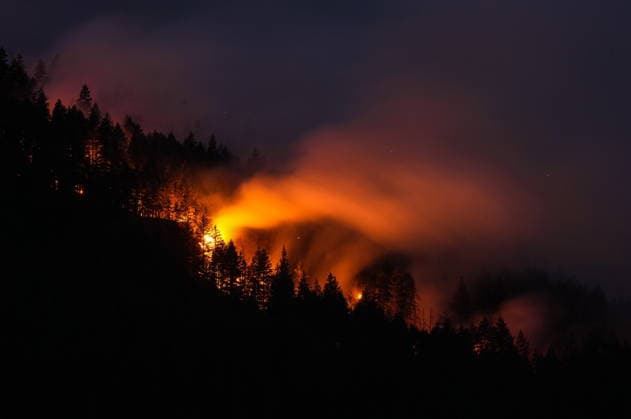July 9, 2026, Boston Bar, Bc, CANADA: The Brunswick Creek wildfire consumes trees on a mountainside, in Boston Bar, B.C., on Thursday, July 9, 2026. Boston Bar CANADA  - ZUMAc35_ 20260709_zaf_c35_115 Copyright: xDarrylxDyckx