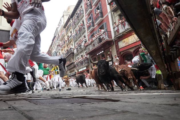 Fourth bull run of the 2026 San Fermín Festival, featuring bulls from the Álvaro Núnez ranch; the fourth bull run of the 2026 San Fermín Festival, on July 10, 2026, in Pamplona, Navarre, Spain. This year, bulls from the Álvaro Núnez ranch will headline the fourth running of the San Fermín Festival in Spain.  Copyright: xEduardoxSanzx 7656822