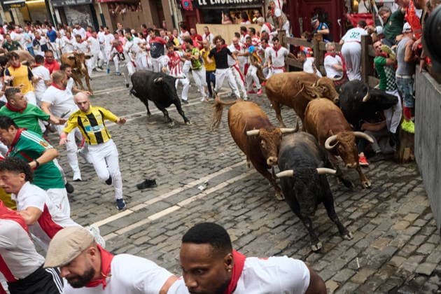 Fourth bull run of the 2026 San Fermín Festival, featuring bulls from the Álvaro Núnez ranch—the fourth bull run of the 2026 San Fermín Festival, on July 10, 2026, in Pamplona, Navarre, Spain. This year, bulls from the Álvaro Núnez ranch will headline the fourth running of the San Fermín Festival in Spain.  Copyright: xEduardoxSanzx 7656846