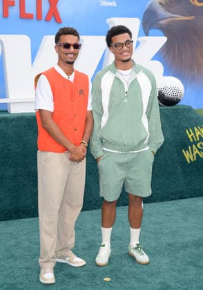 LOS ANGELES, USA, July 9, 2026: Timothy Tillman and Malik Tillman at the premiere of *The Hawk* at the Directors Village in Westwood. Photo by Paul Smith, Featureflash 458094, July 9, 2026, CA, Los Angeles  Copyright: xPaulxSmithx xFeaturesxFlashx xStarfacex STAR_458094_081