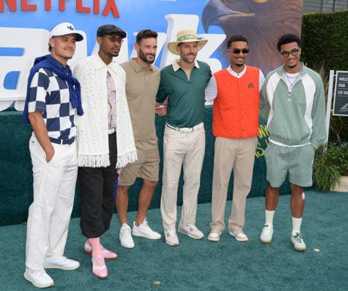 LOS ANGELES, USA, July 9, 2026 Aaron Long, Nkosi Tafari, Hugo Lloris, Ryan Hollingshead, Timothy Tillman, and Malik Tillman at the premiere of *The Hawk* at Directors Village in Westwood. Photo by Paul Smith, Featureflash 458094, July 9, 2026, CA, Los Angeles  Copyright: xPaulxSmithx xFeaturesxFlashx xStarfacex STAR_458094_084