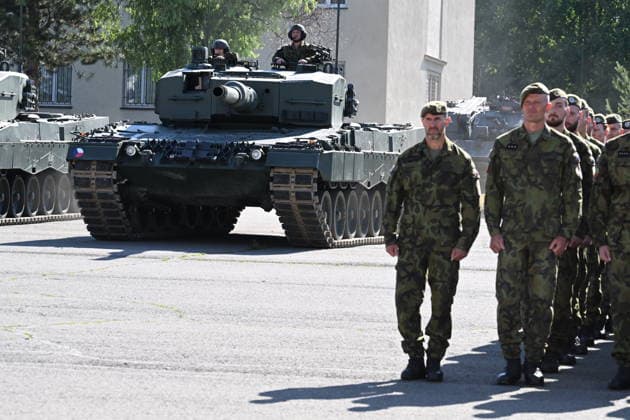 Ceremony of taking over last Leopard 2A4 tank by 73rd tank battalion took place in Praslavice, Czech Republic, on July 10, 2026. (CTKxPhoto LudekxPerina) CTKPhotoP2026071002522  CTKPhotoP2026071002522