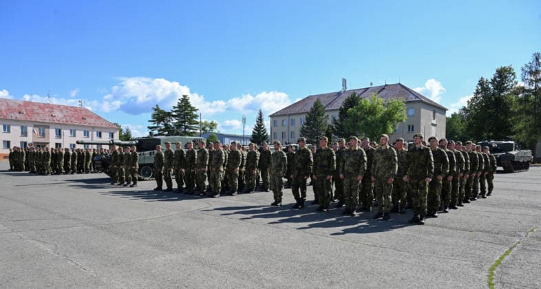Ceremony of taking over last Leopard 2A4 tank by 73rd tank battalion took place in Praslavice, Czech Republic, on July 10, 2026. (CTKxPhoto LudekxPerina) CTKPhotoP2026071002711  CTKPhotoP2026071002711