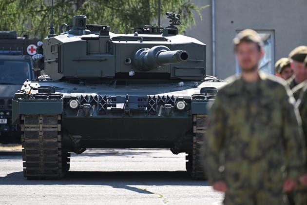 Ceremony of taking over last Leopard 2A4 tank by 73rd tank battalion took place in Praslavice, Czech Republic, on July 10, 2026. (CTKxPhoto LudekxPerina) CTKPhotoP2026071002741  CTKPhotoP2026071002741