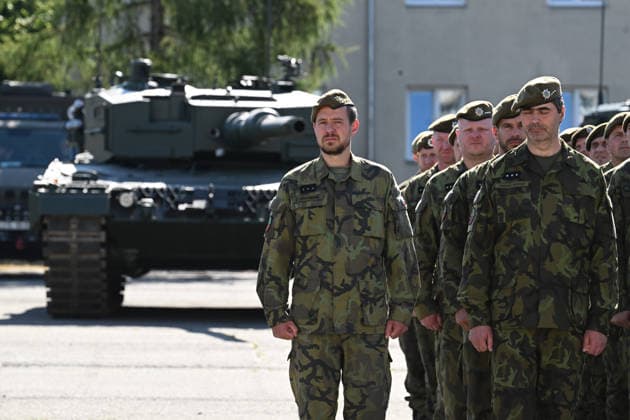 Ceremony of taking over last Leopard 2A4 tank by 73rd tank battalion took place in Praslavice, Czech Republic, on July 10, 2026. (CTKxPhoto LudekxPerina) CTKPhotoP2026071002878  CTKPhotoP2026071002878